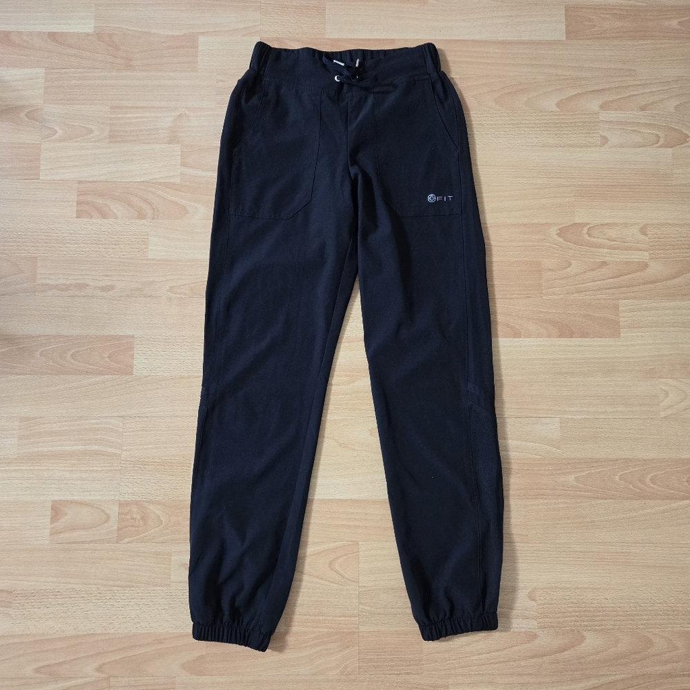 White cross fit medical scrub jogger pants black xs regular